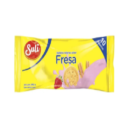 Galleta Suli Rellena Sabor De Fresa - 250 g